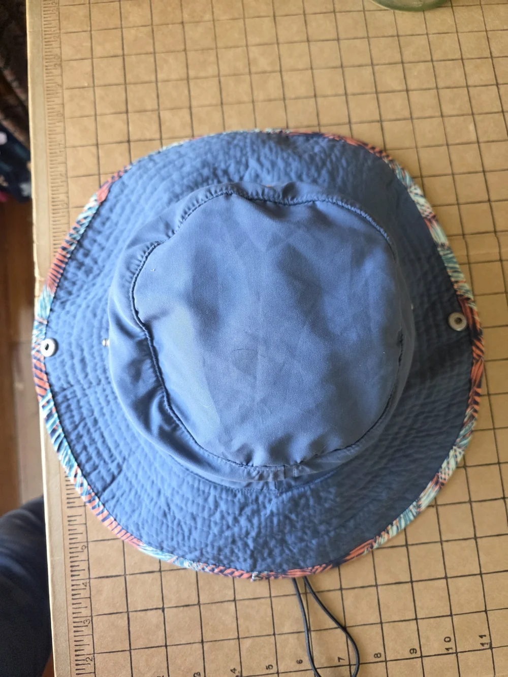 Mission Cooling Bucket Hat Blue Tropical Brim Adjustable Chin Strap